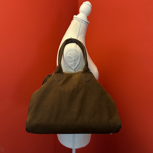 Brown Suede Satchel Bag - Picture 3 of 16